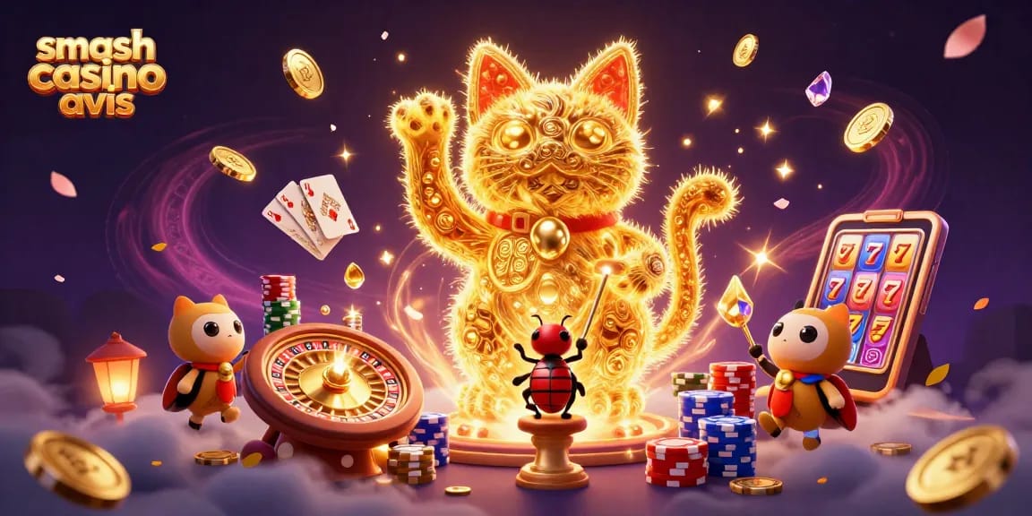 Découvrez le smash casino avis et ses caractéristiques captivantes pour les joueurs sur cette illustration animée.