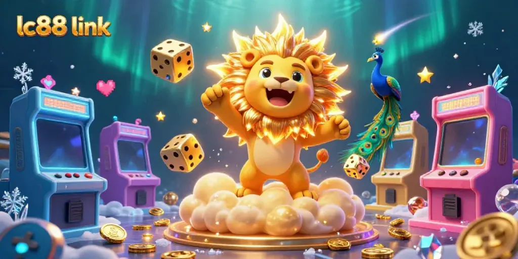 Experience the thrill of winning at LC88 link with vibrant 3D casino gaming elements and characters.