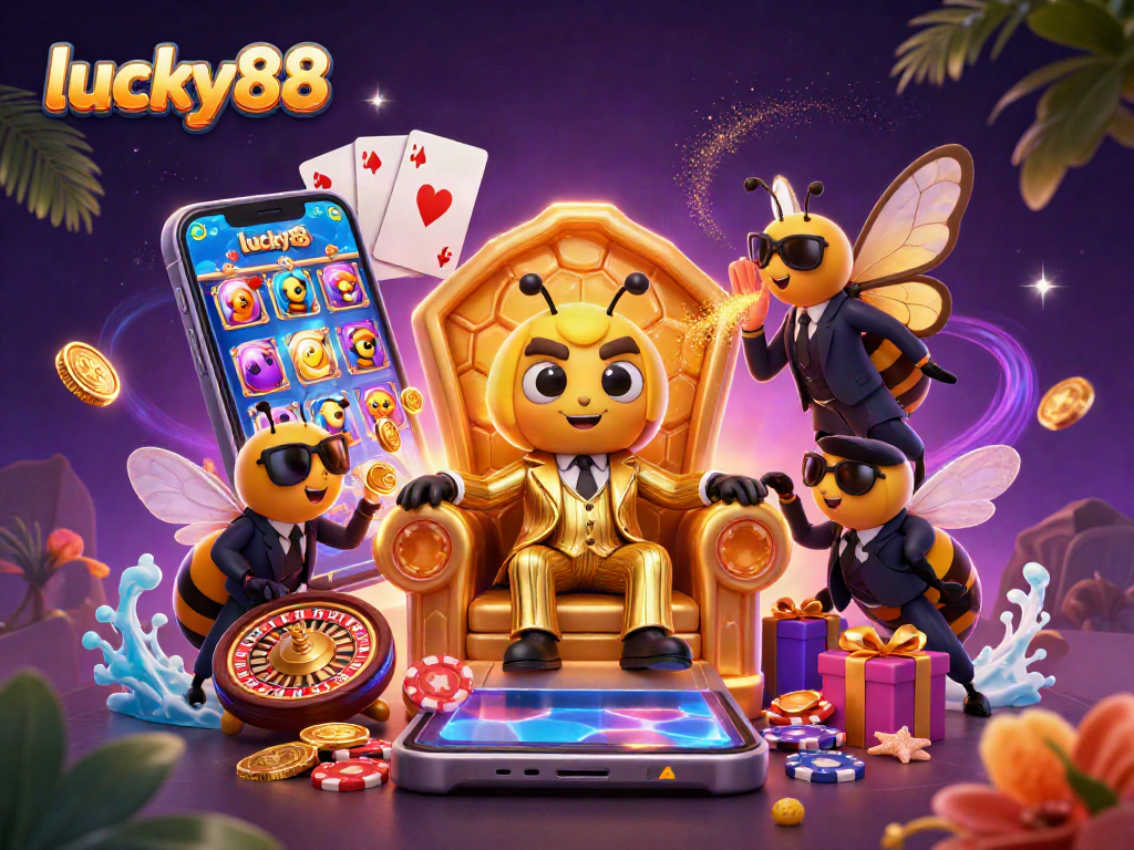 Spin the lucky88 slot game with vibrant visuals and exciting wins from the colorful 3D illustration.