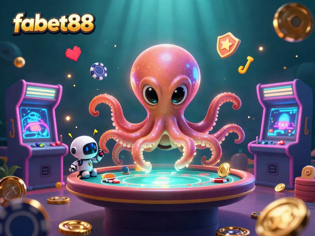 Engage in thrilling poker games with fabet88 amidst vibrant cosmic casino elements.