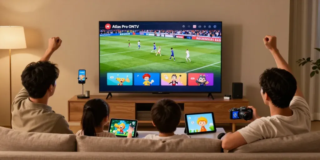 Profitez de l'application atlas pro ONTV avec votre famille sur une Smart TV