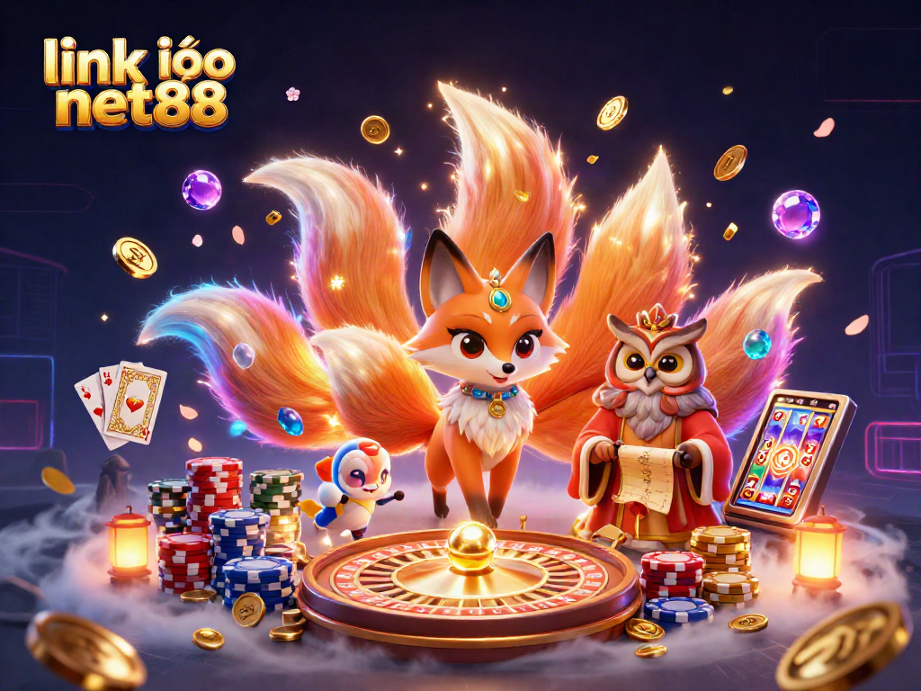 Experience vibrant gaming with link vào net88; a 3D spirit scene overflowing with casino excitement.